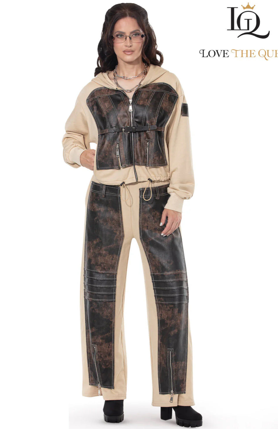 2PC. JACKET & PANT SET -LOVE THE QUEEN. STYLE 17622