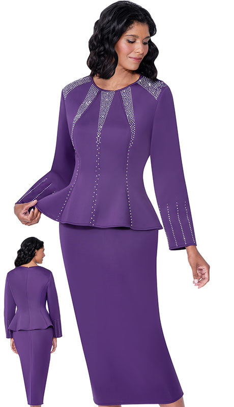 Stellar Looks SL600632- PUR-IH Womens Church Suit