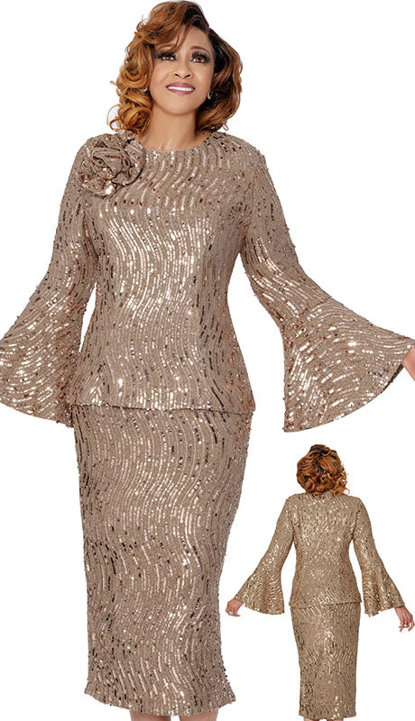 Dorinda Clark Cole 309912-TAN-IH Womens Church Suit