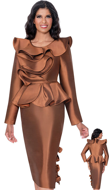 Stellar Looks SL600722- BRN-IH Womens Church Suit