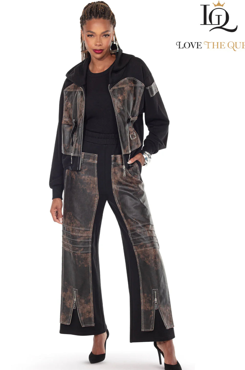 2PC. JACKET & PANT SET -LOVE THE QUEEN. STYLE 17622