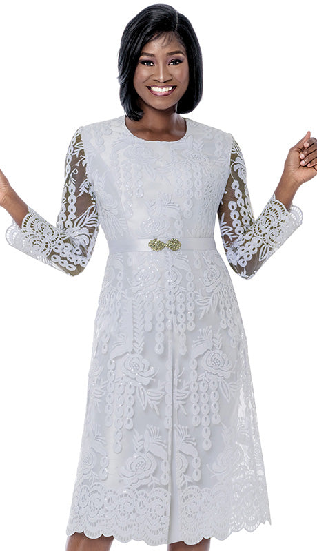 Terramina 7288 -WHT Church Dress