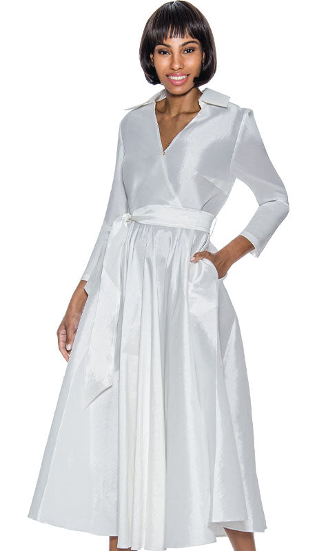 Terramina 7869 - WHT Elegant Church Dress