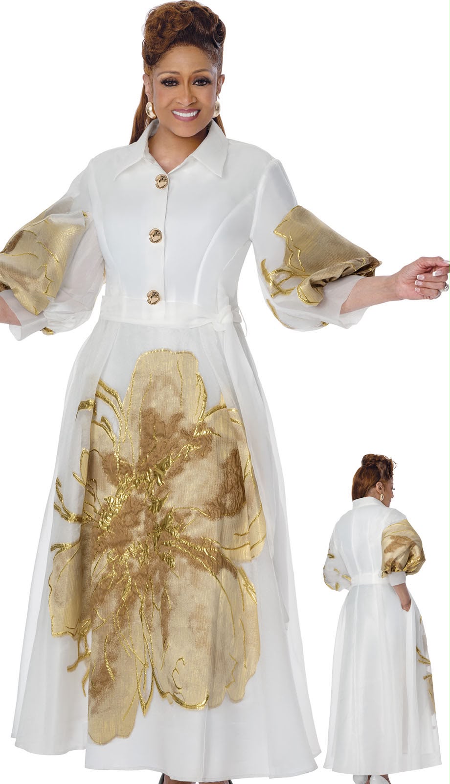Dorinda Clark Cole 310321 -WHT Church Dress