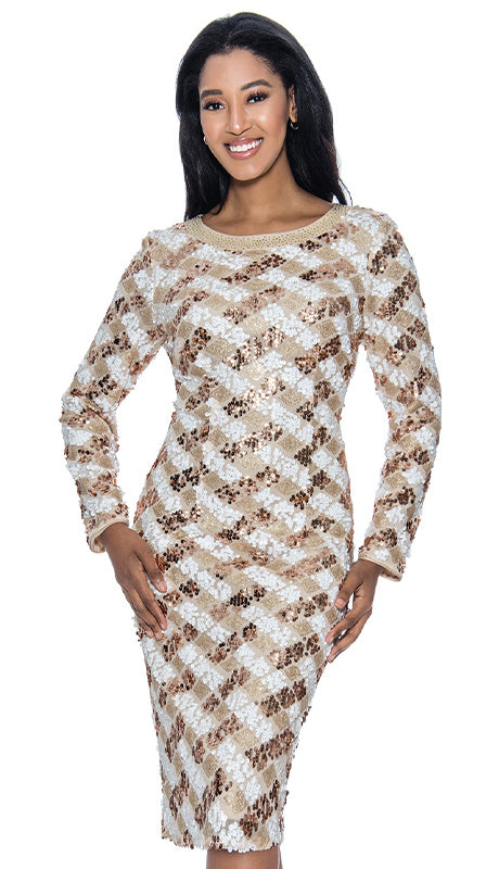 Terramina 7982 -MUL-IH (1 pc Novelty Womens Church Suit With Sequined Diamond Pattern)