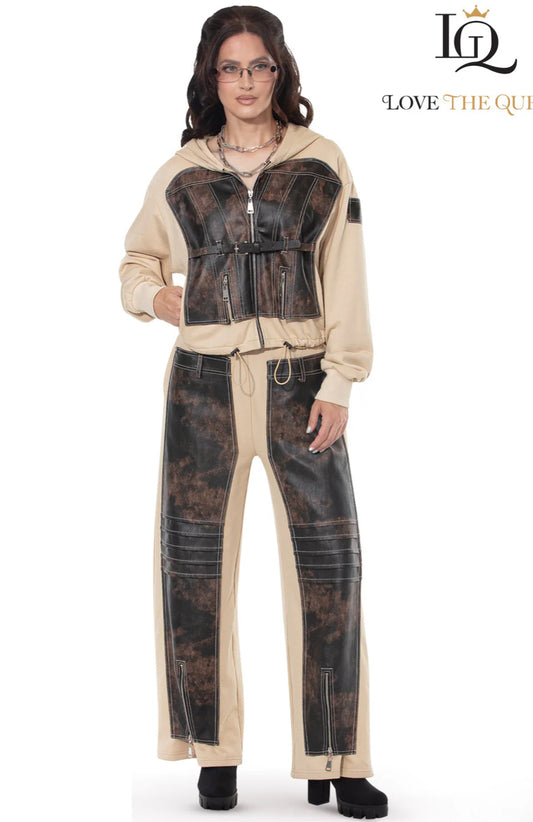 2PC. JACKET & PANT SET -LOVE THE QUEEN. STYLE 17622