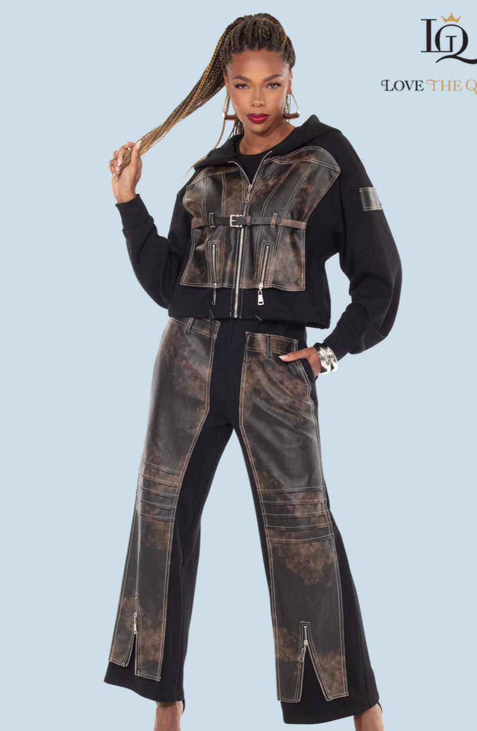 2PC. JACKET & PANT SET -LOVE THE QUEEN. STYLE 17622