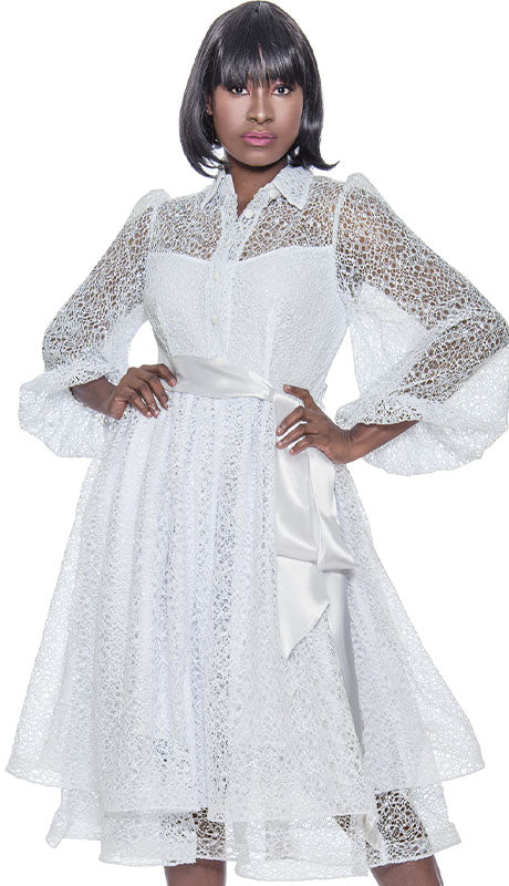 Terramina 7067- WHT Church Dress