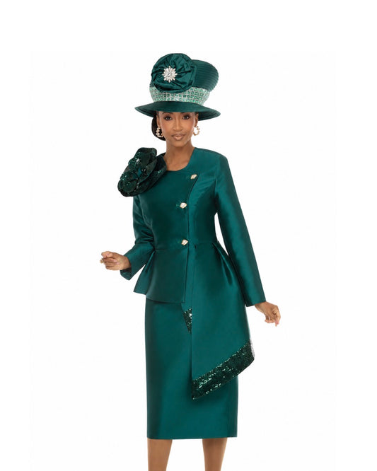 Emerald Elegance Church Suit 66972