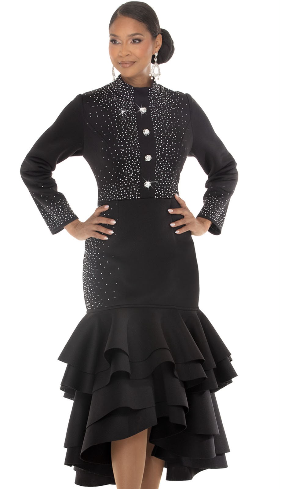 Donna Vinci 12301-BLK Ladies Church Dress