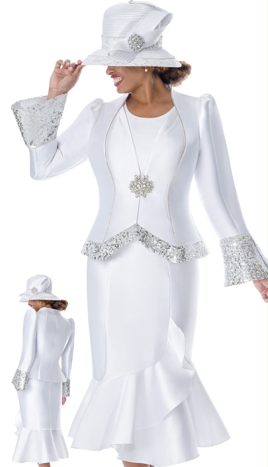 GMI 401903- WHT-IH Ladies Church Suit