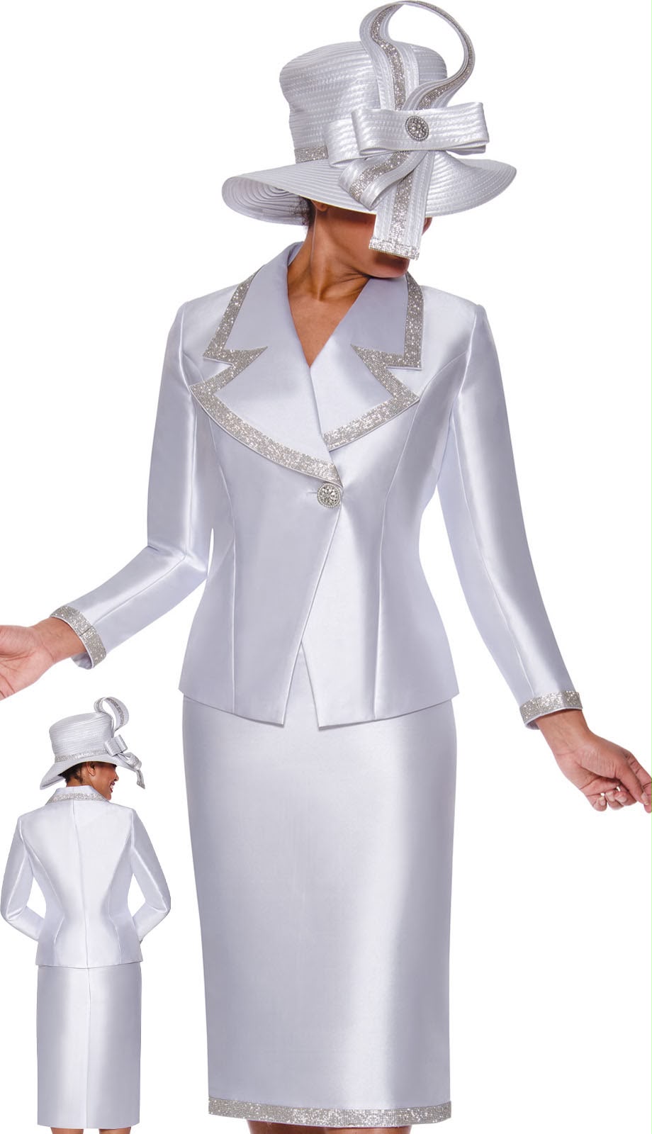 GMI 9872-WHT-IH Ladies Church Suit