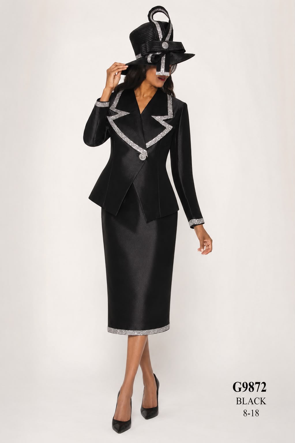 GMI 9872-BLK-IH Ladies Church Suit