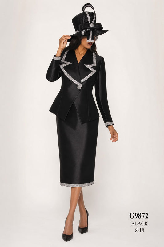 GMI 9872-BLK-IH Ladies Church Suit