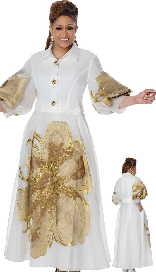 Dorinda Clark Cole 310321 -WHT Church Dress