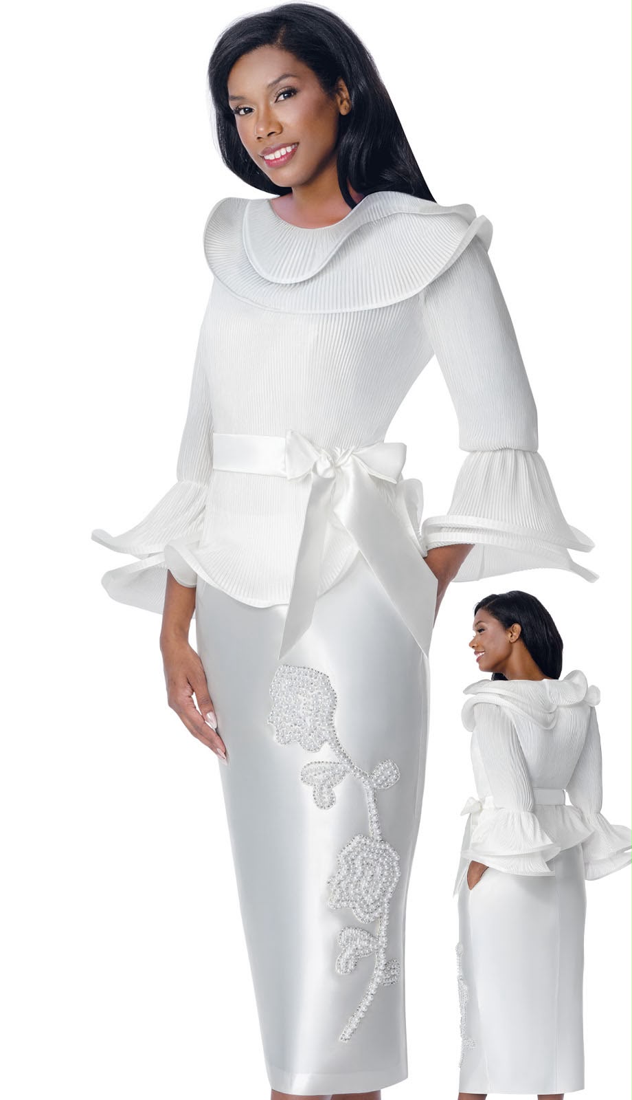 Stellar Looks SL600893-WHT-IH Womens Church Suit