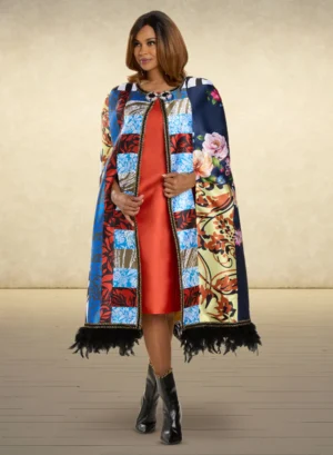 Donna Vinci Dress & Cape Set